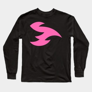 Shocking Hot Pink Abstract Flying Fire Dragon Design Long Sleeve T-Shirt